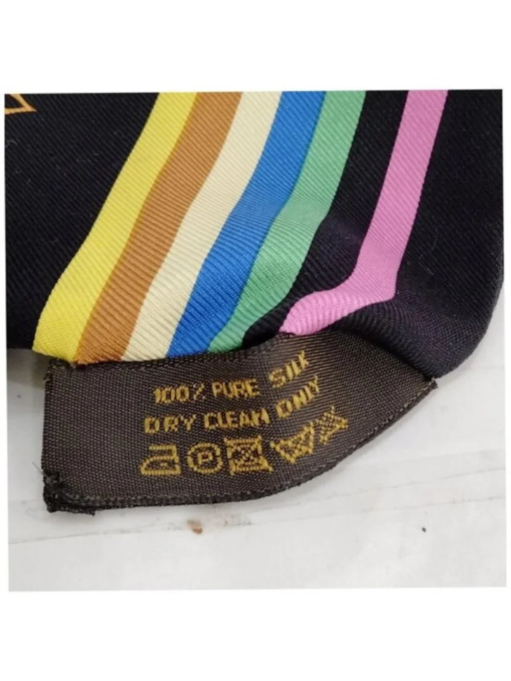 Authentic Louis Vuitton Multicolor Monogram Silk Bandeau Scarf